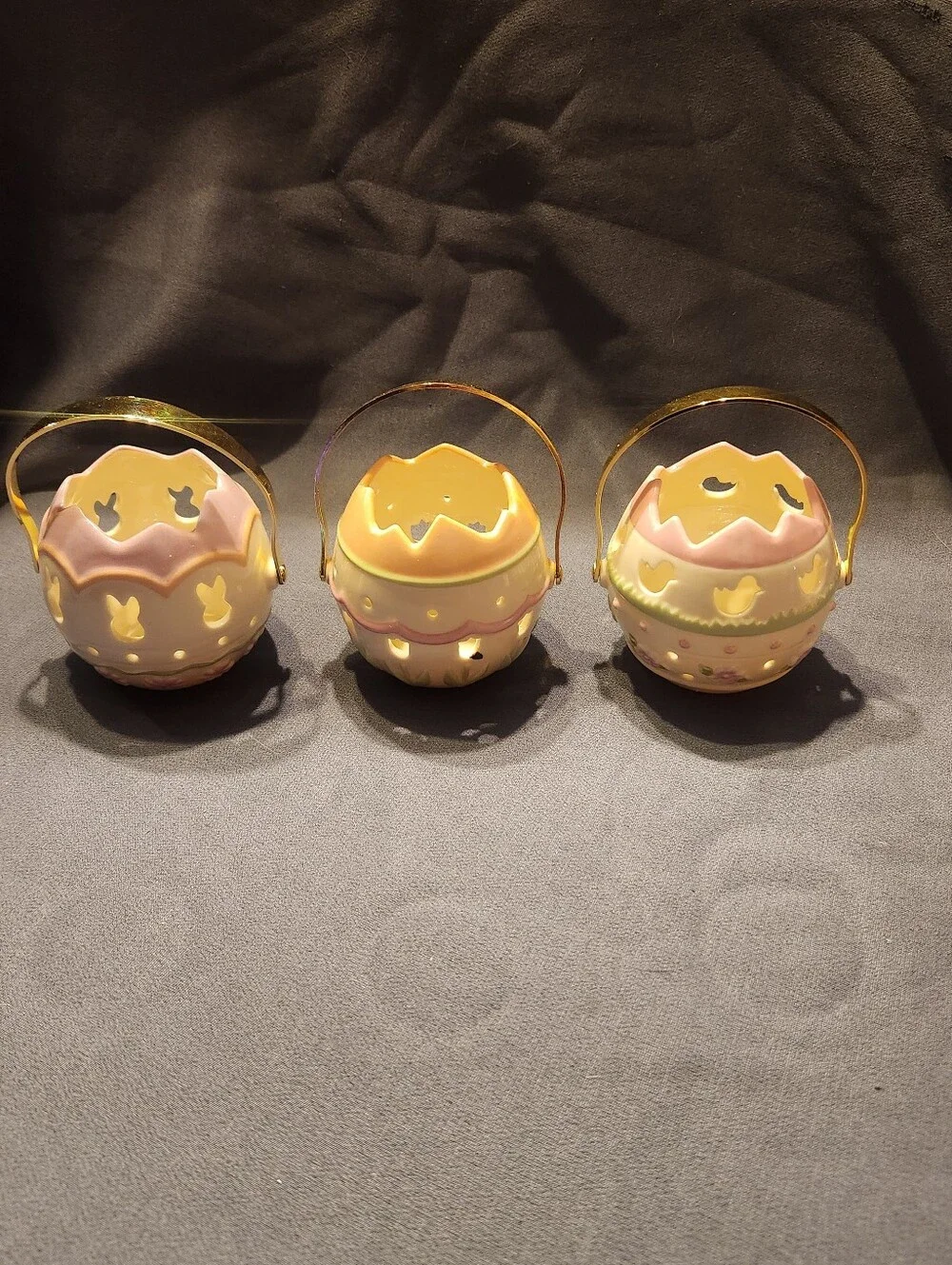 Lenox Special Occasions Easter Egg Votives Porcelain Set of 3